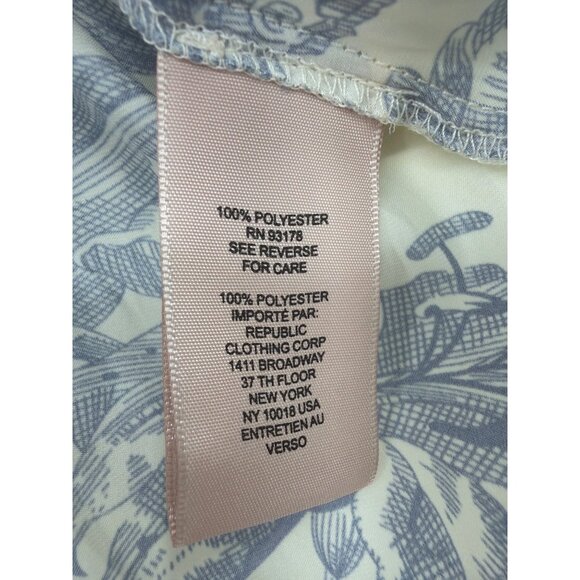 Philosophy Republic Clothing Size XS Floral Ruffle Sleeve Blouse Ivory Blue New - Picture 6 of 8